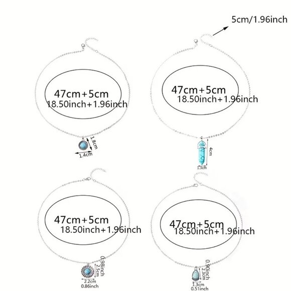 (5/$25‎ SALE ✅)BOHO Jewels Chic & Trendy 4pc Layering Turquoise Necklace Set - Picture 3 of 4